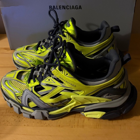 Balenciaga Vibrant Yellow and Gray Track 2 Athletic Shoes Sz 10 w/box - Picture 4 of 6